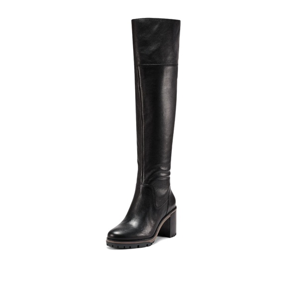 Vince Camuto Dasemma Black Over The Knee Chunky Heel Leather Boot (Black, 8) - Picture 8 of 8